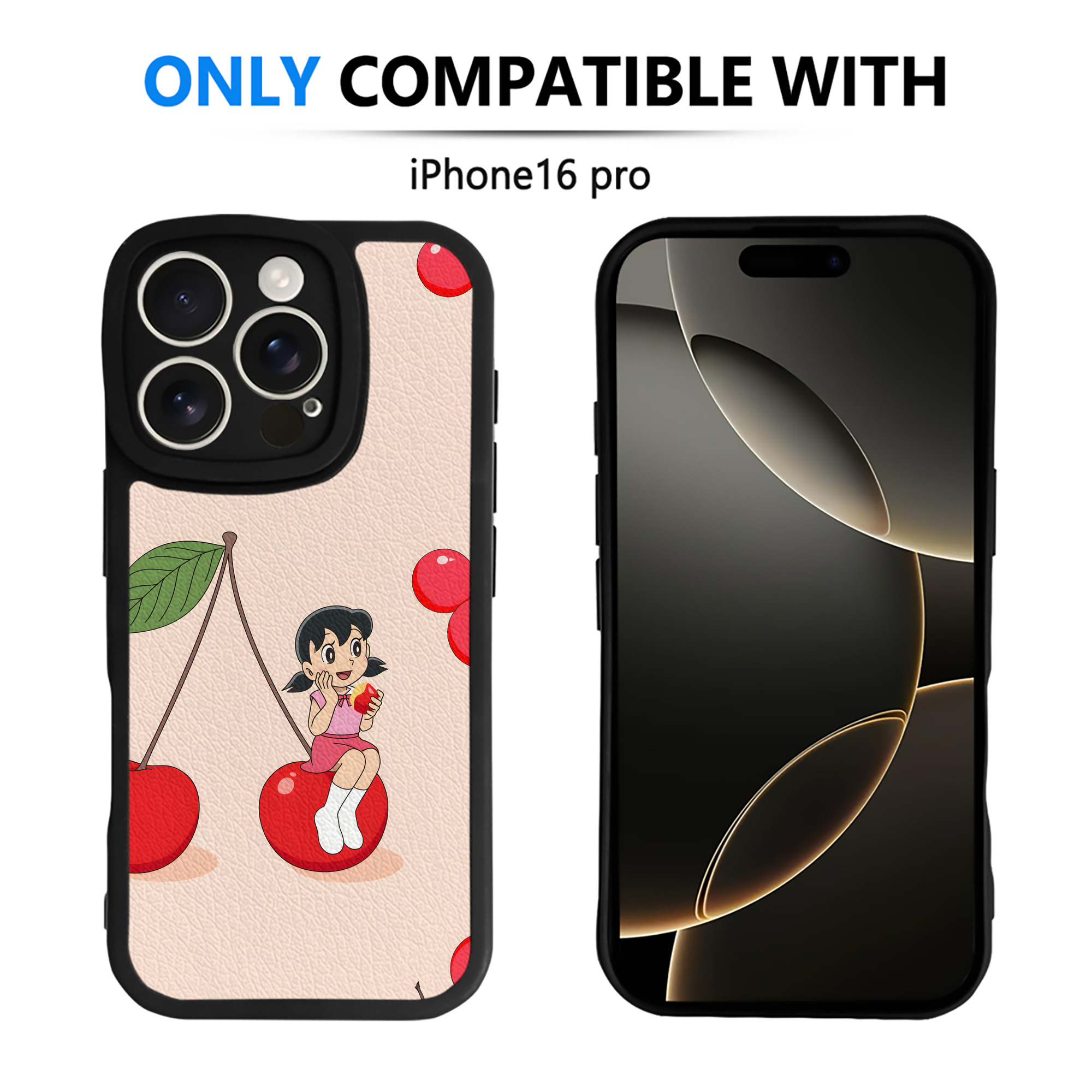 （画像用） ドラえもん Doraemon 【iPhone 16シリーズ対応】シリコンスマホケース（レザー調） 材質：シリコン